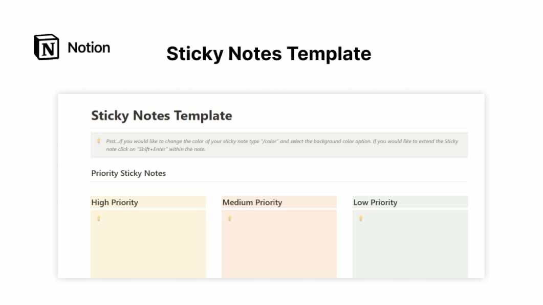 Sticky Notes Template