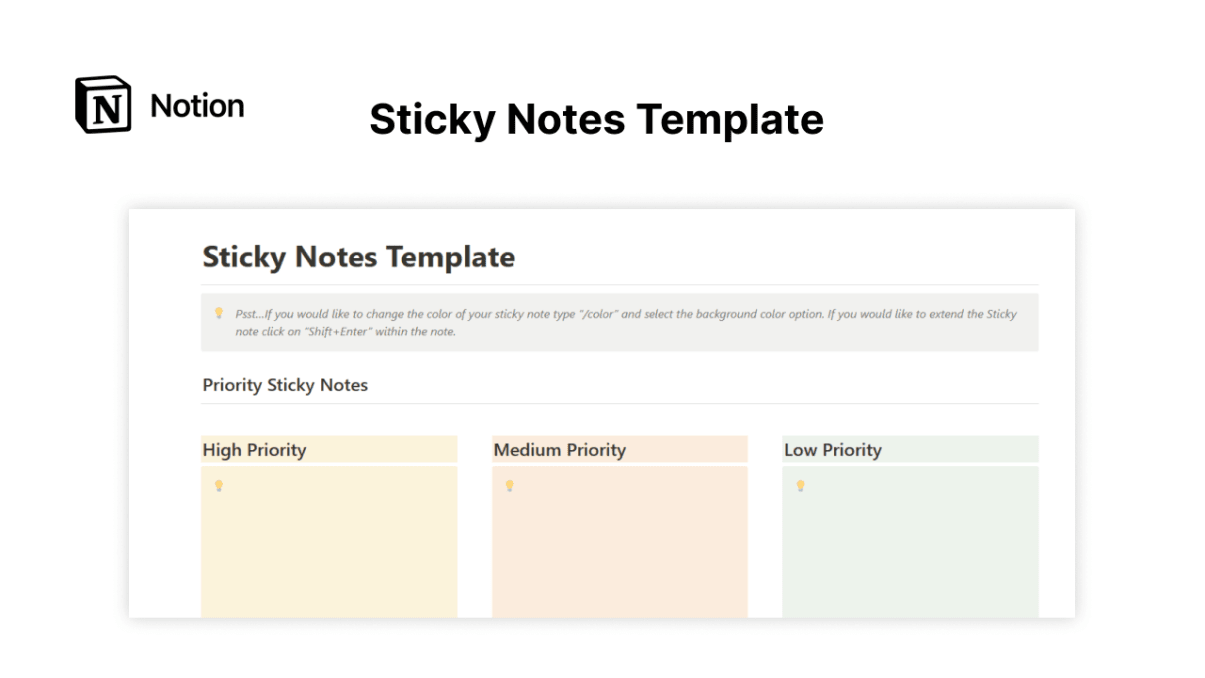 Sticky Notes | Prototion | Get Notion Template