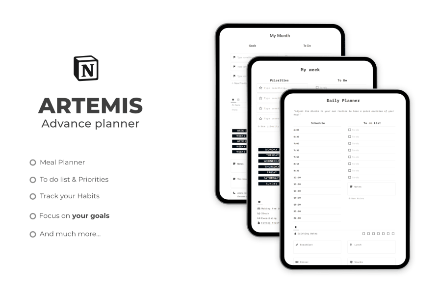 Artemis | Pro Life Planner - Notion Template