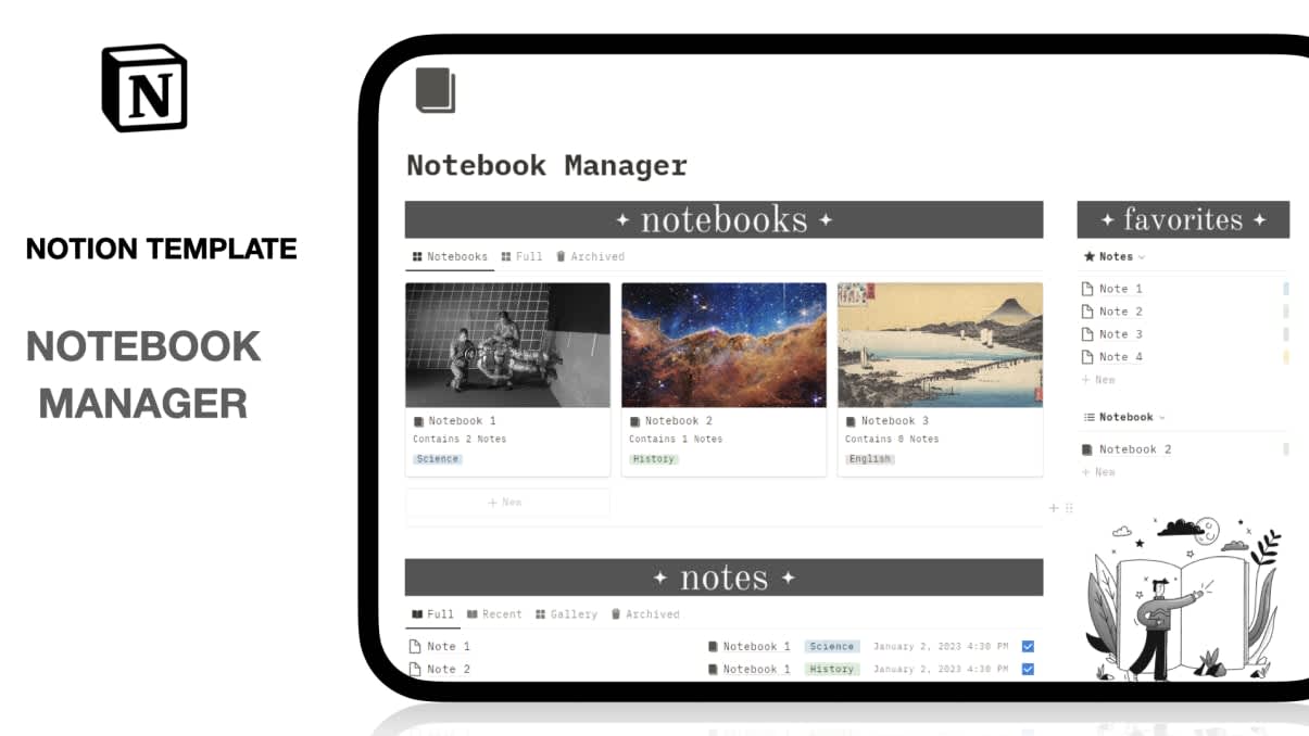 Notion Notebook Manager | Prototion | Buy Notion template