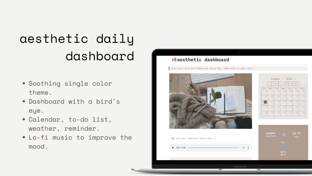 Ultimate Aesthetic Daily Dashboard