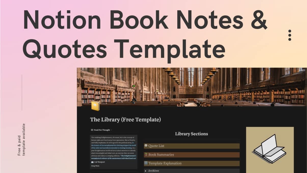 Book Notes & Quotes | Prototion | Get Notion Template