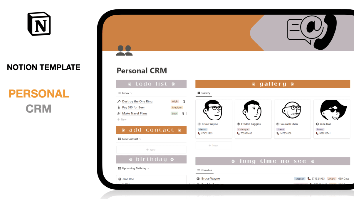 Notion Personal CRM | Prototion | Notion Template