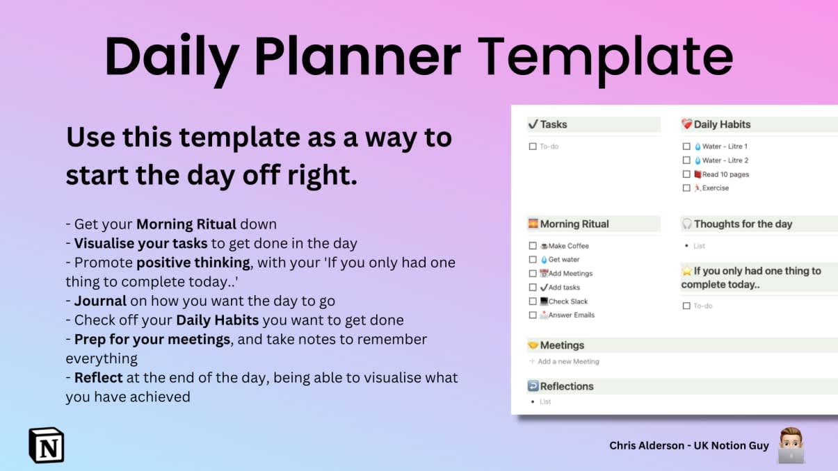 Daily Planner | Prototion | Buy Notion Template