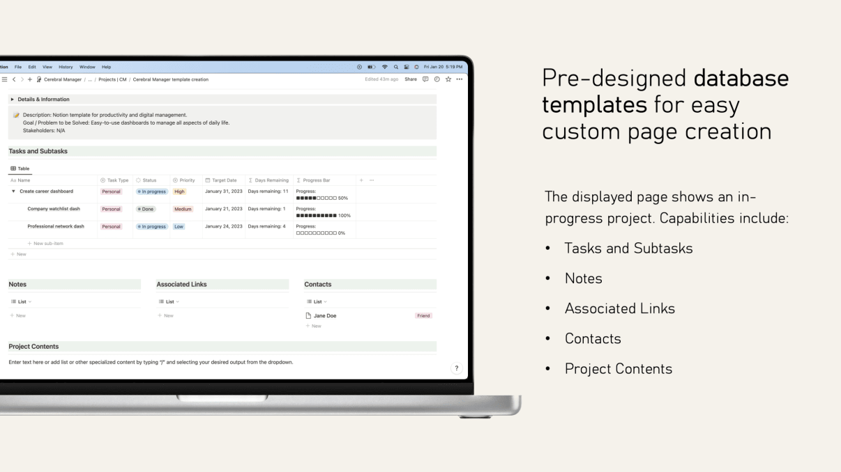 Cerebral Manager | Prototion | Buy Notion Template