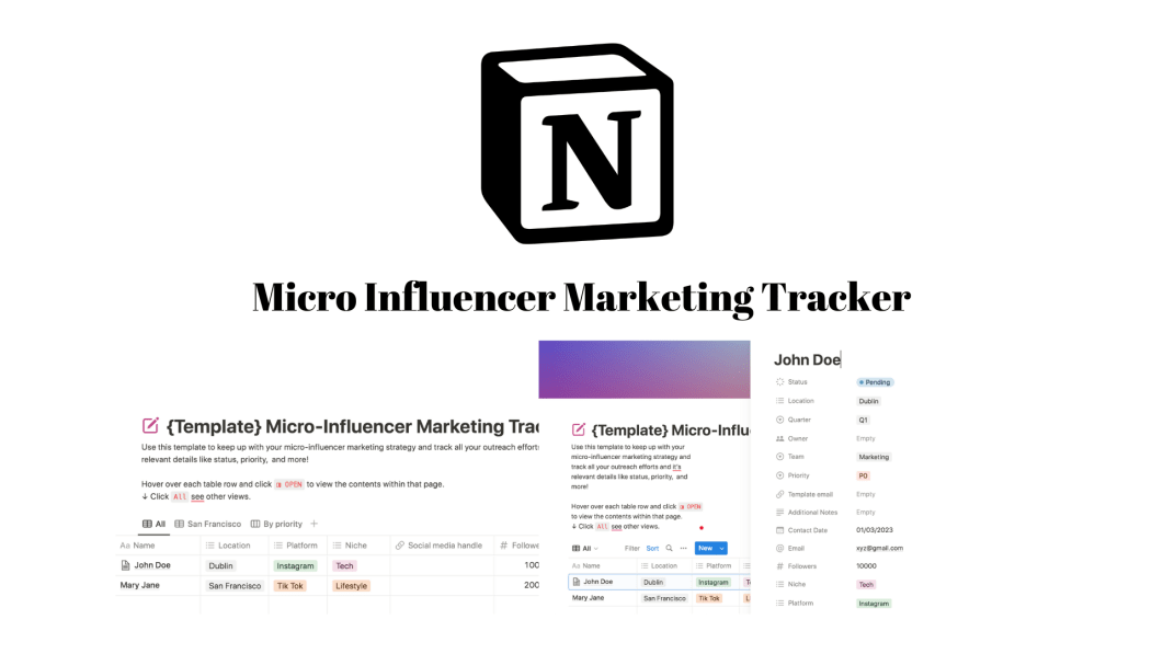 Micro Influencer Marketing Tracker