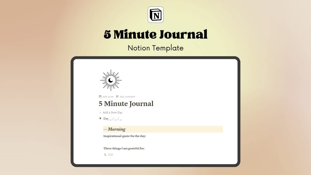 5 Minute Journal | Prototion | Buy Notion Template