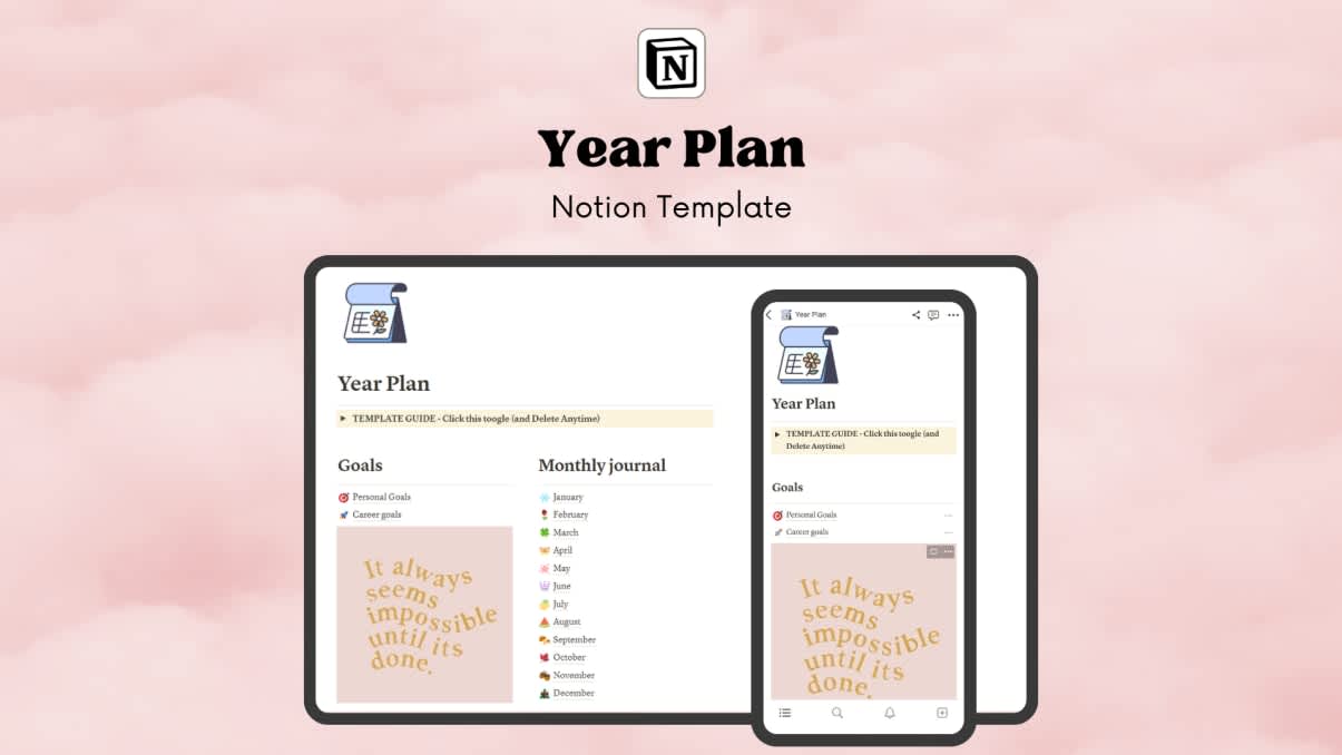 Year Plan - Notion template