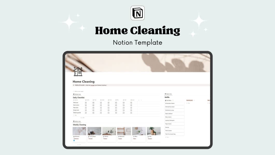 Home Cleaning Notion template