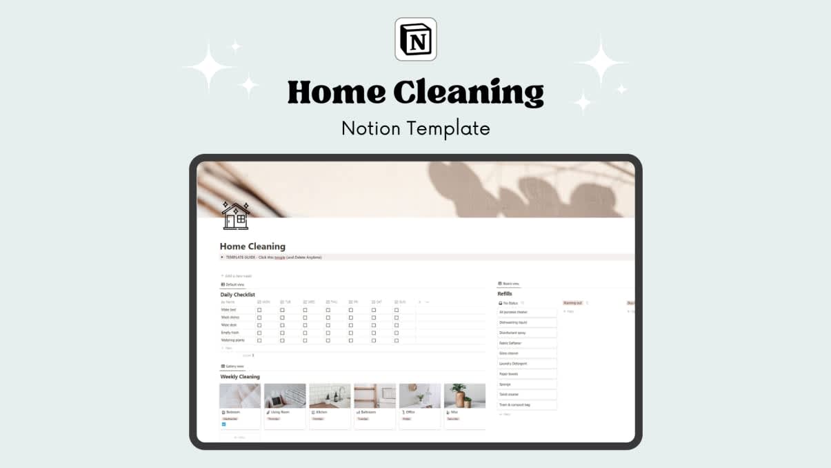 Home Clening | Prototion | Buy Notion template