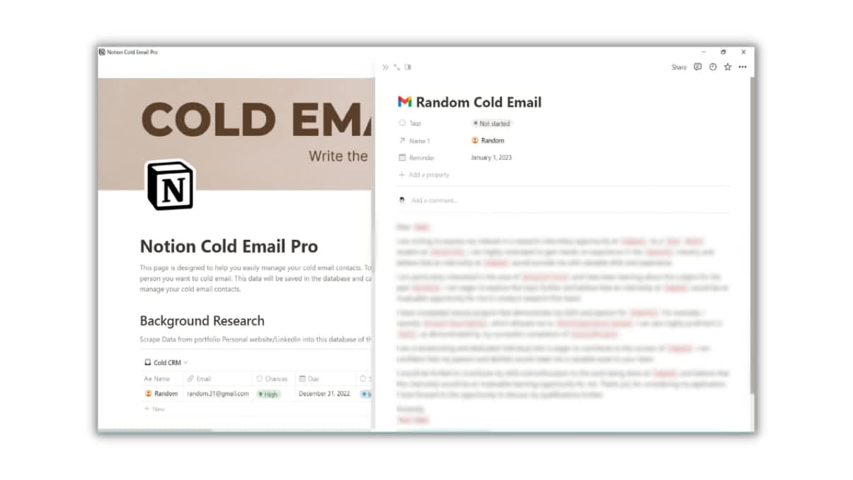Notion Cold Email | Prototion | Buy Notion Template