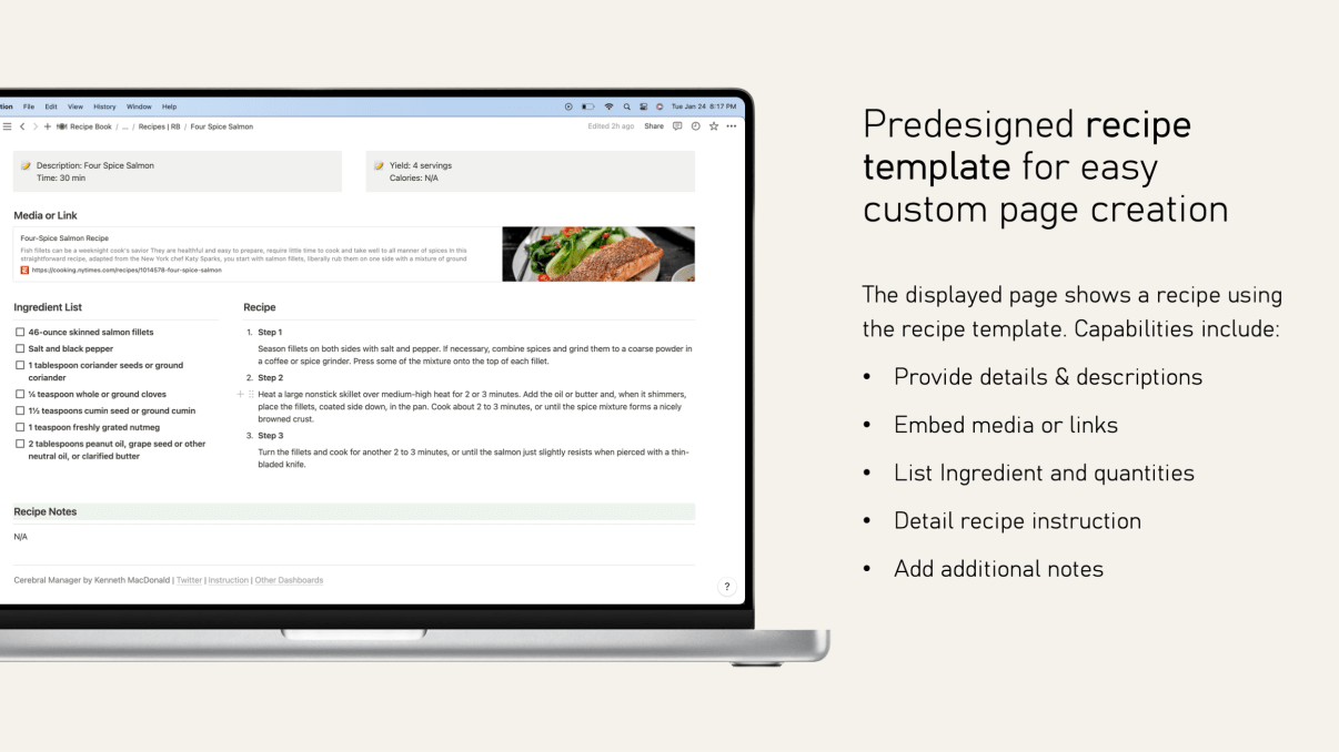 Recipe Book | Prototion | Get Notion Template