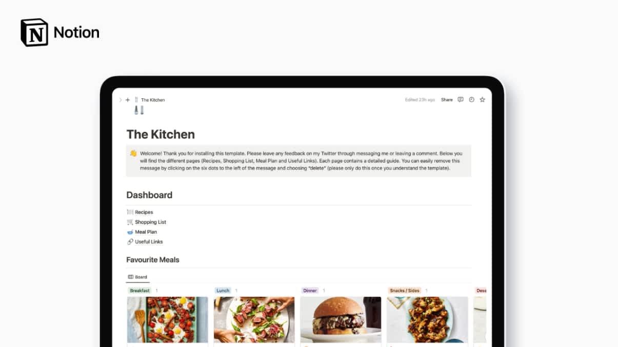 The Kitchen | Prototion | Buy Notion Template