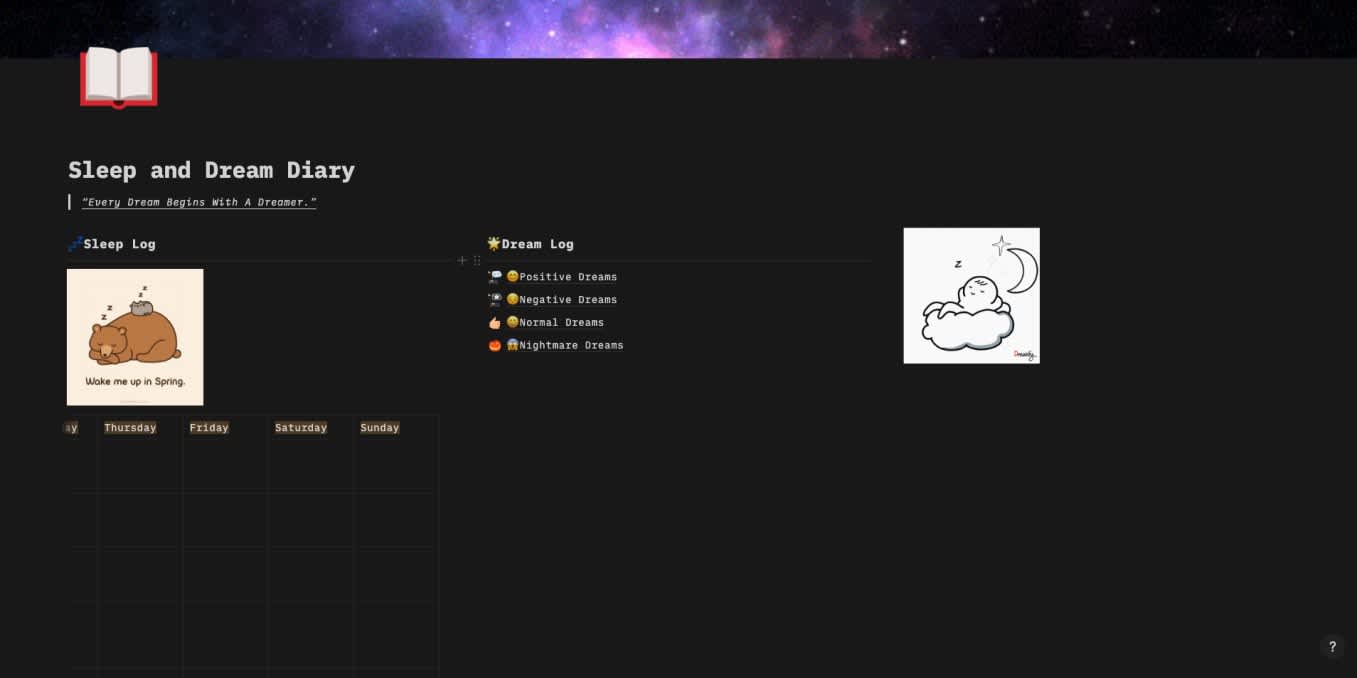 Sleep and Dream Tracker | Prototion