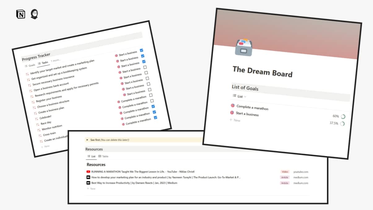 The Dream Board | Prototion | Buy Notion Template