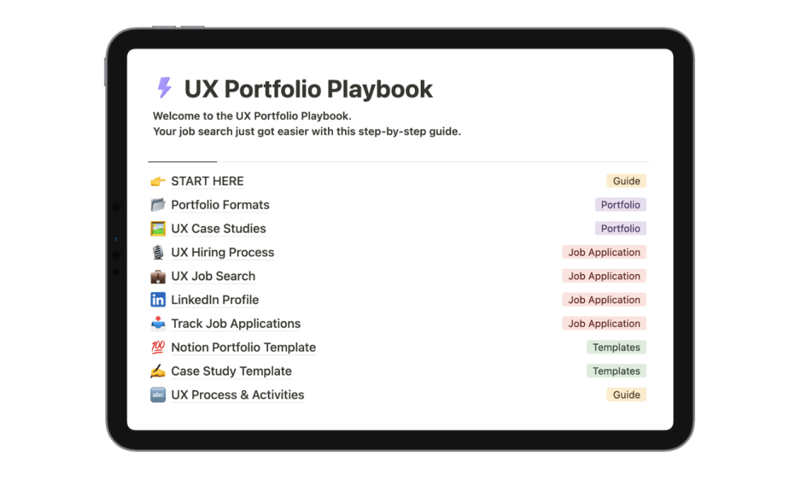 UX Portfolio Playbook | Prototion | Buy Notion Template