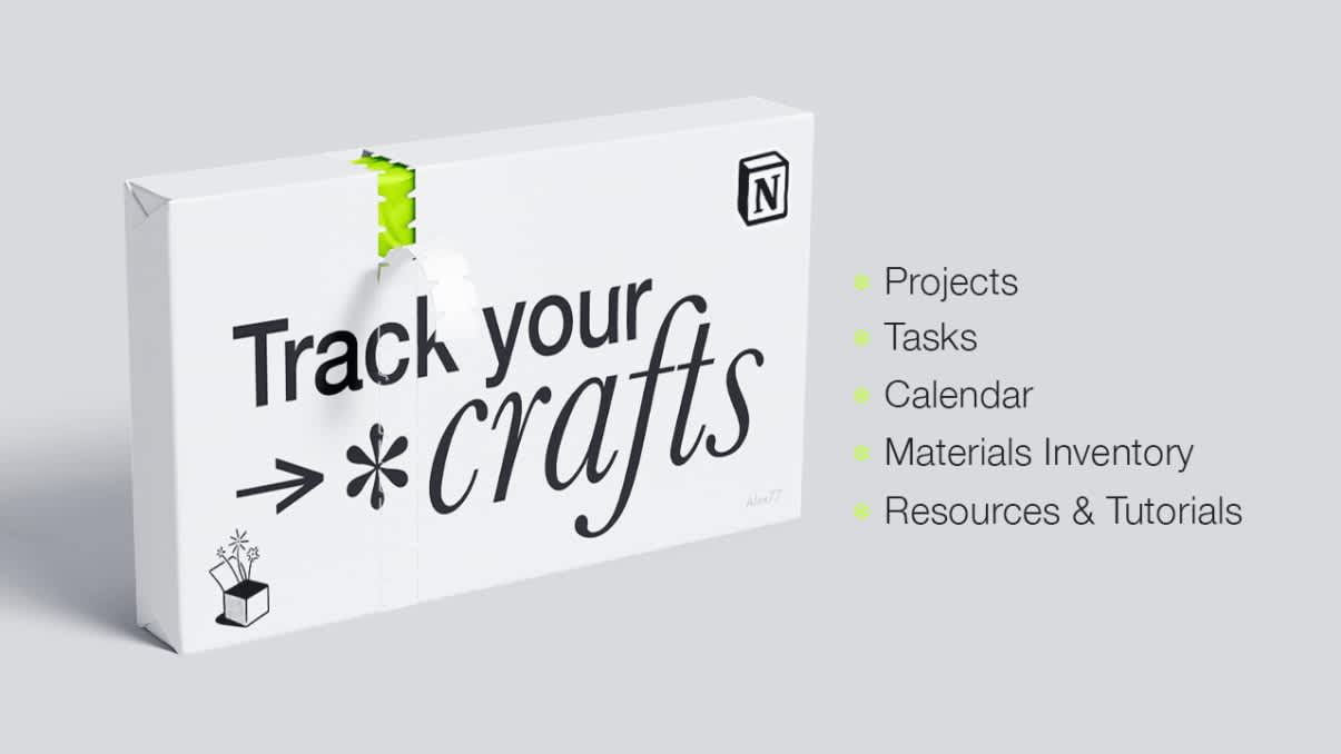 Track your Crafts | Prototion | Buy Notion Template