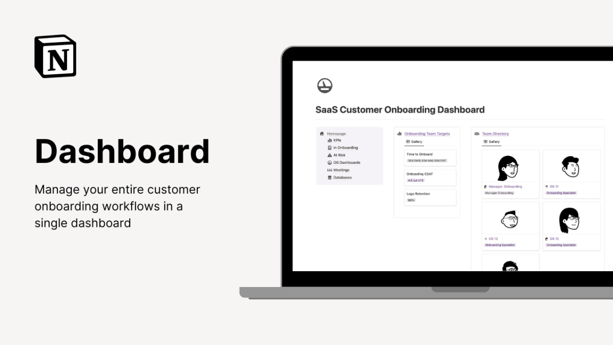 Customer Onboarding Dashboard | Prototion | Notion Template