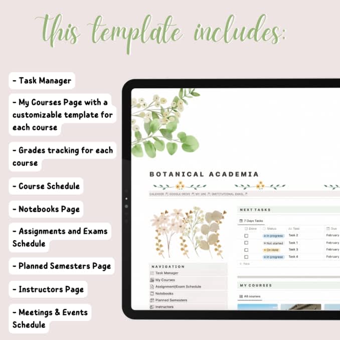 Botanical Academia | Prototion | Buy Notion Template