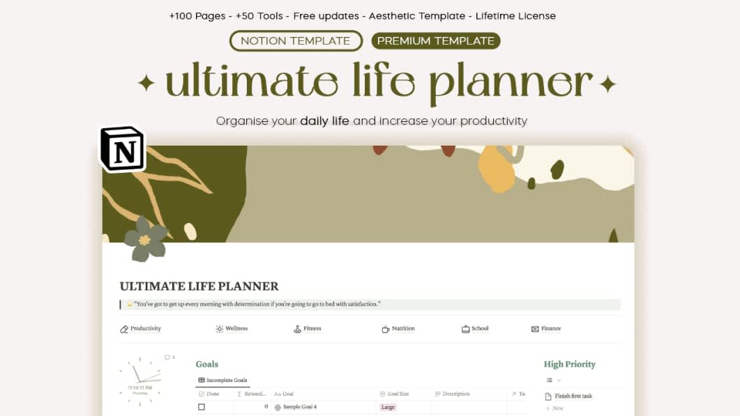 Ultimate Life Planner Notion Template