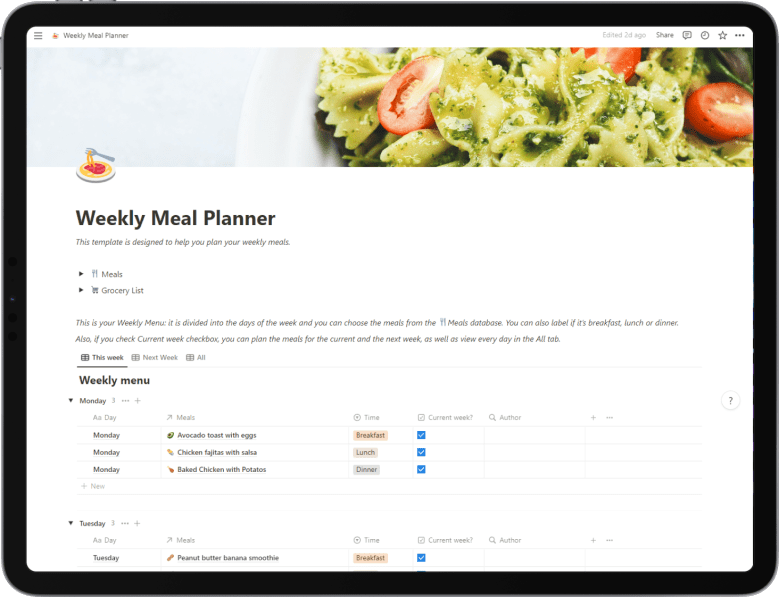 Weekly Meal Planner