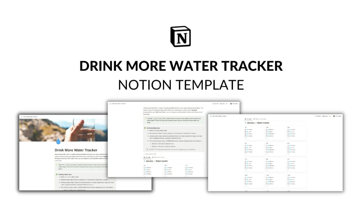 Drink More Water | Prototion | Buy Notion Template