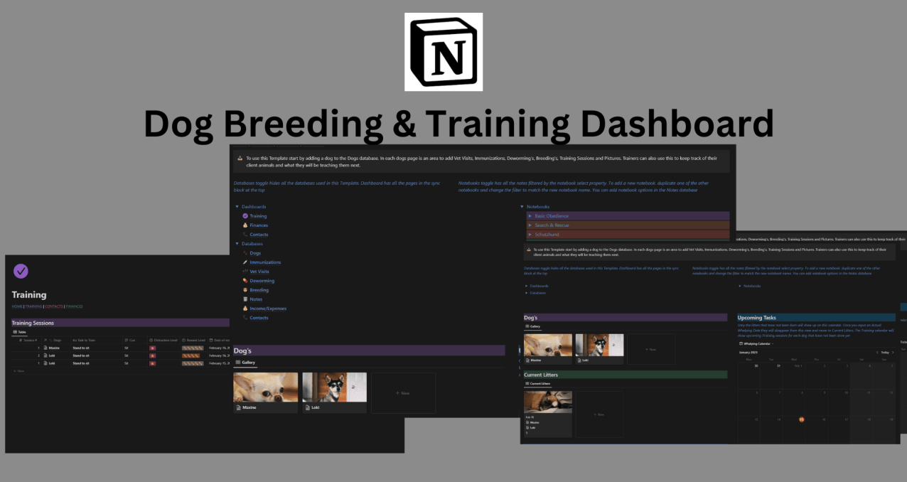 Dog Breeding & Training | Prototion | Buy Notion Template