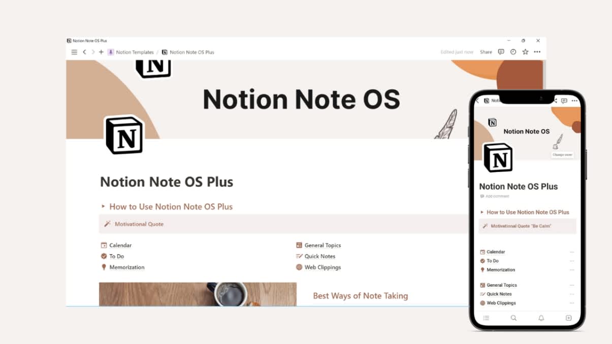 Notion Note OS Plus | Prototion | Buy Notion Template