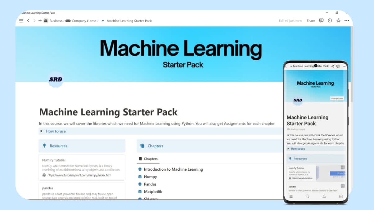 Machine Learning Starter Pack | Prototion | Notion Template