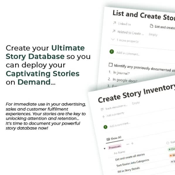 Document Your Story Inventory - Notion Magic Board