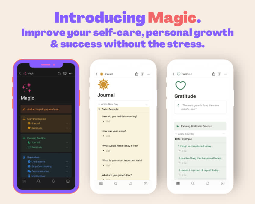 MAGIC Self-Care Planner | Prototion | Buy Notion Template