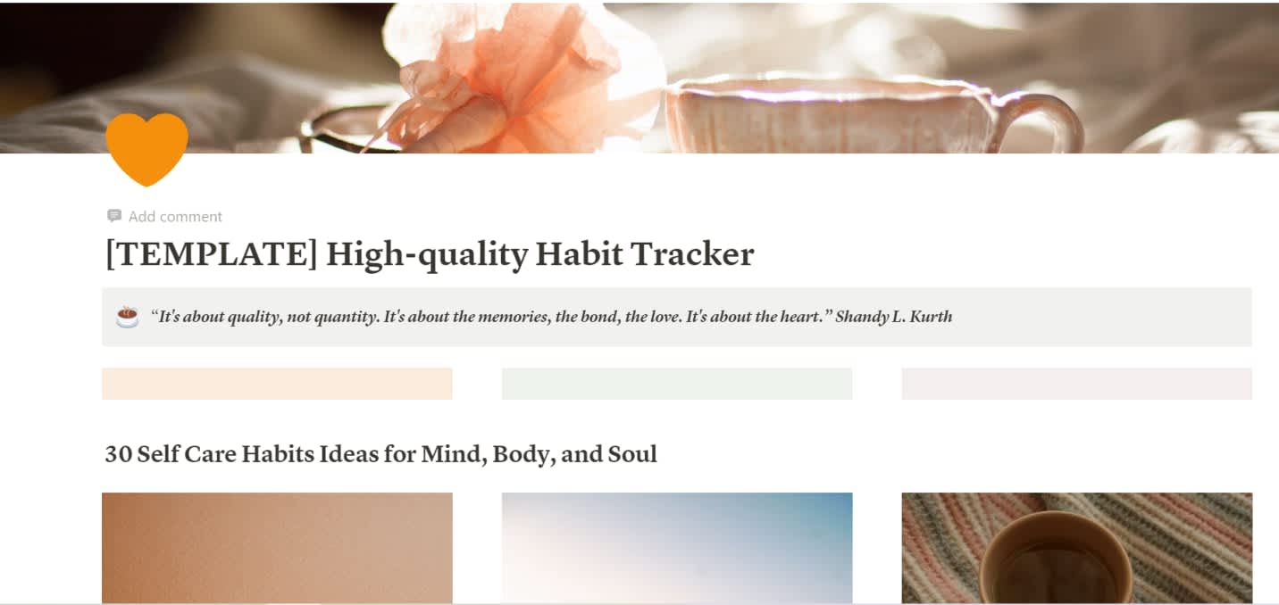 High-quality Habit Tracker | Get Notion Template | Prototion