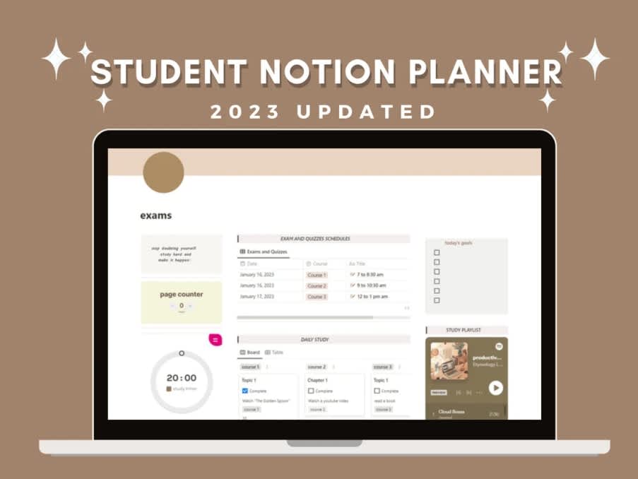 My Academic planner | Get Notion Template | Prototion