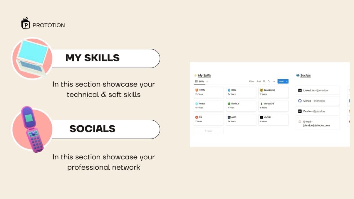 Ultimate Dev Portfolio | Prototion | Get Notion Template