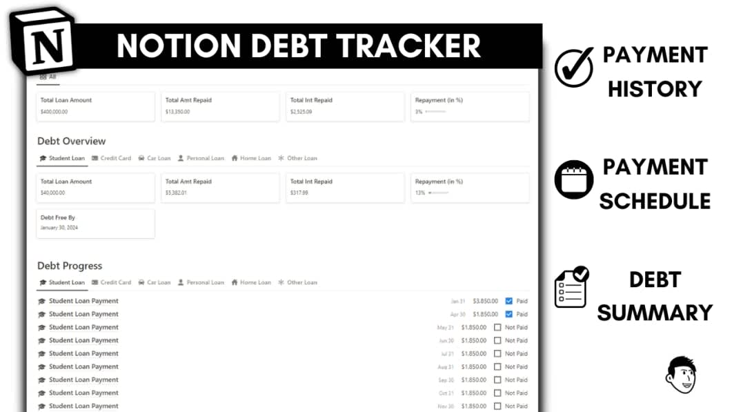 Notion Debt Tracker