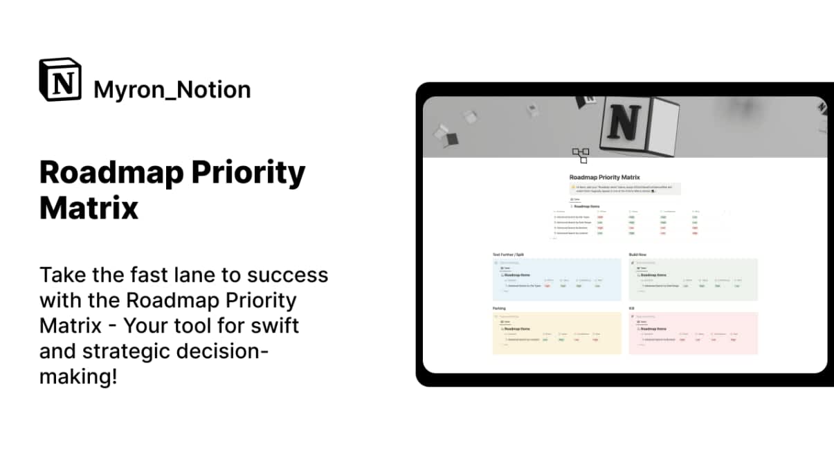 Roadmap Priority Matrix | Prototion | Buy Notion Template