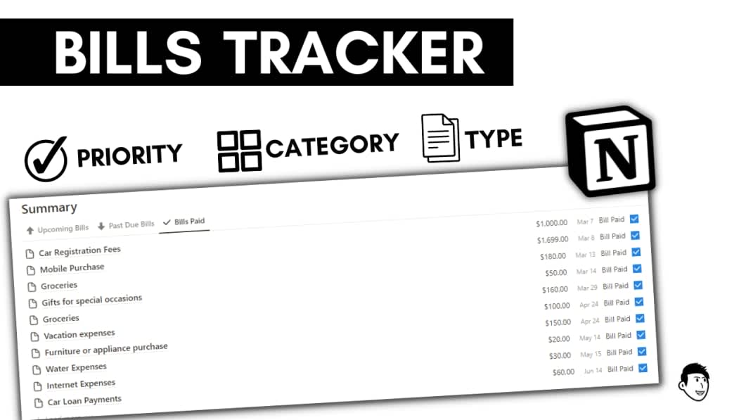 Notion Bills Tracker