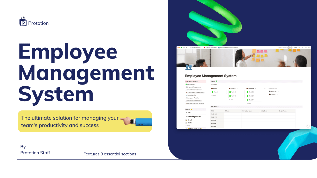 Employee Management System | Prototion | Buy Notion Template