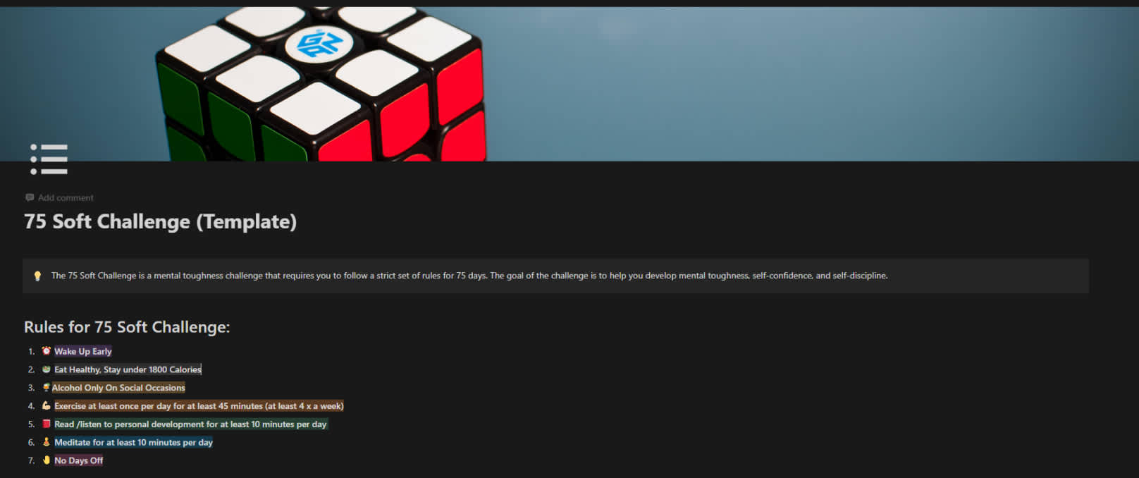 75 Soft Challenge Prototion Notion Template