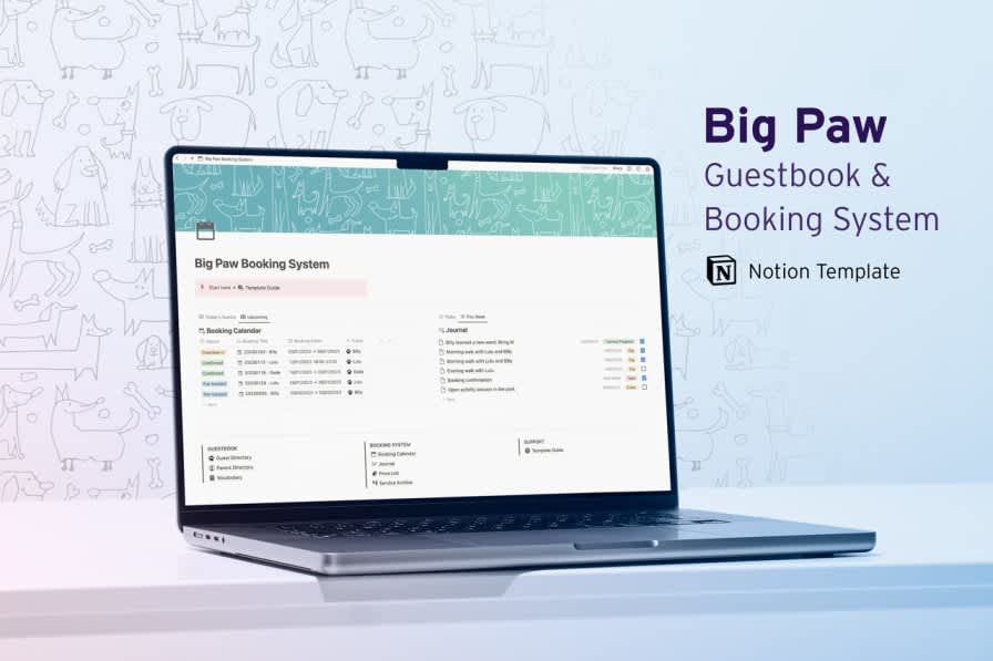 Big Paw Guestbook & Booking System