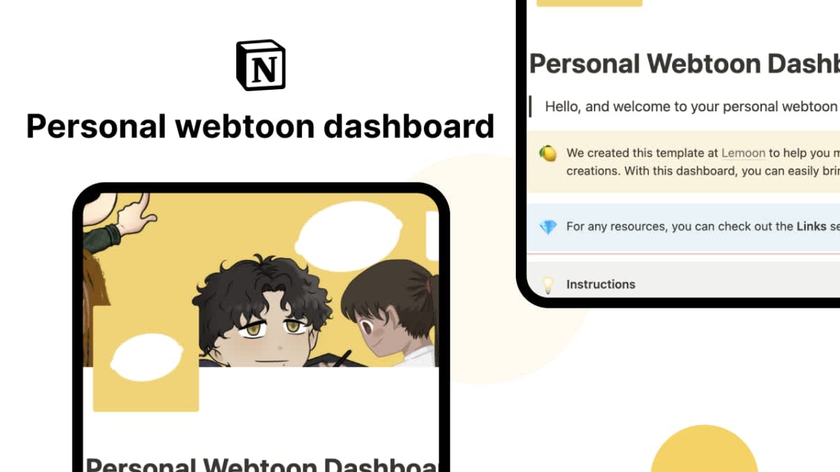 Personal Webtoon Dashboard| Prototion | Get Notion Template