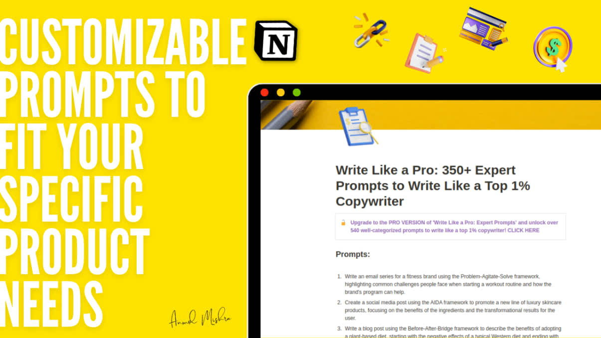 Expert Copywriter Prompts | Prototion | Buy Notion Template