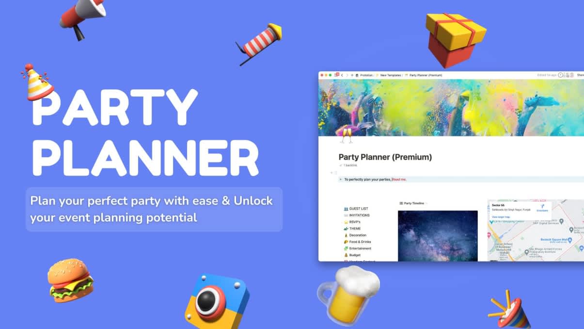 Party Planner | Prototion | Buy Notion Template