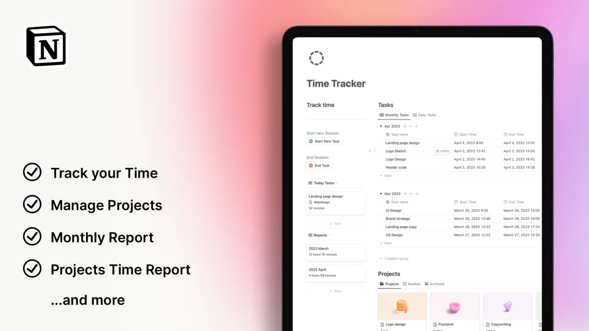 Time Tracker | Prototion | Get Notion Template