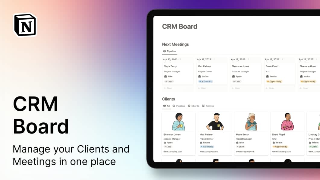 Notion CRM Board 