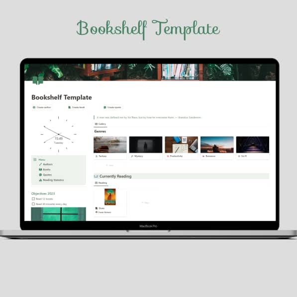 Notion Bookshelf Template