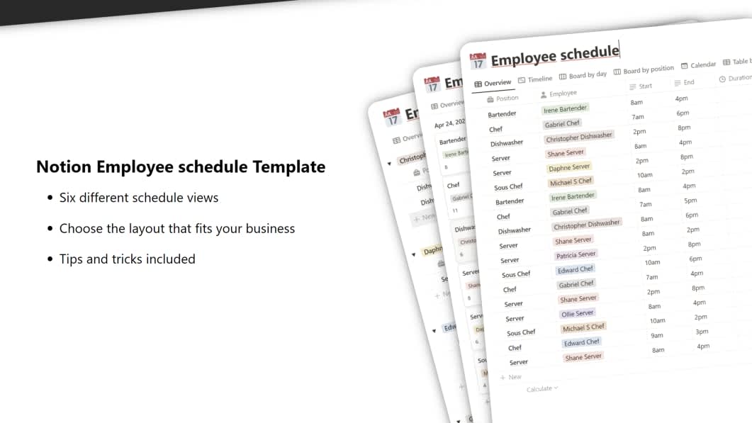 Employee Schedule Template