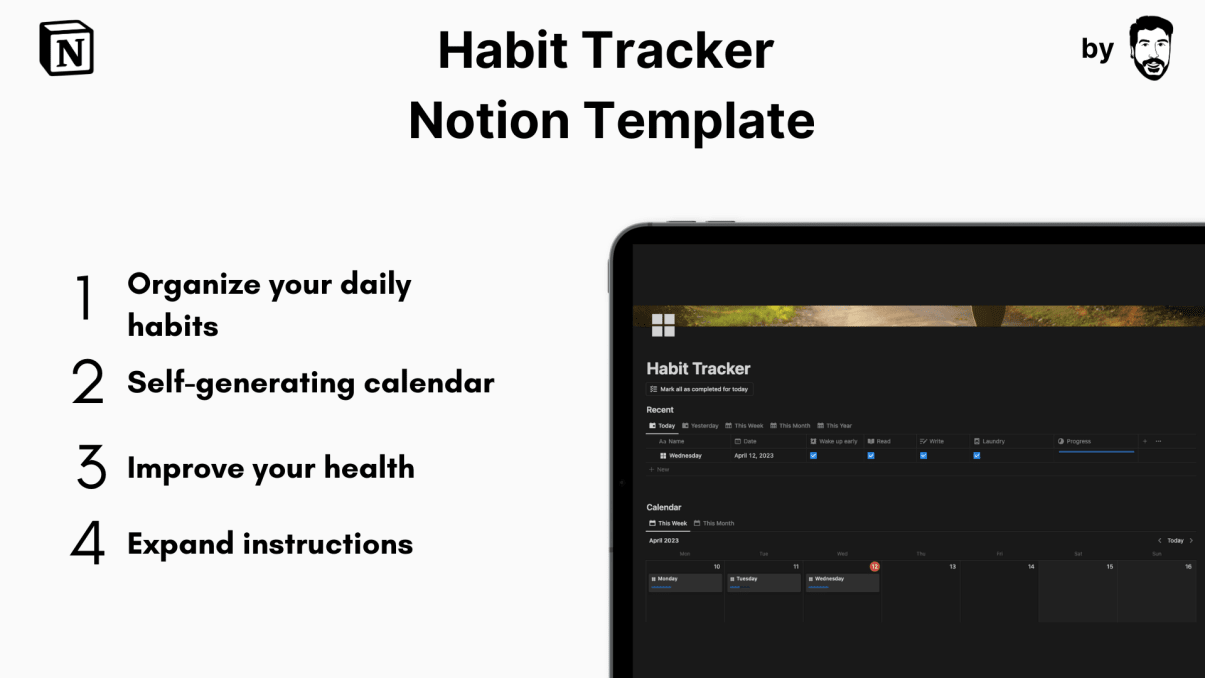 Habit Tracker| Prototion| Notion Template