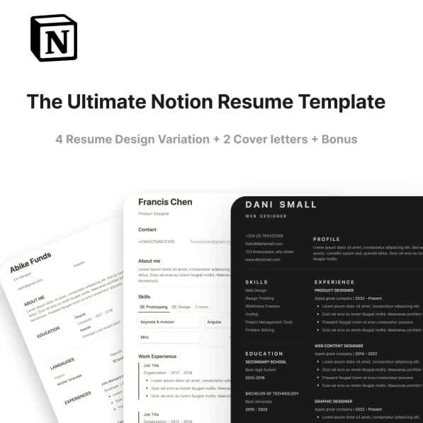 The Ultimate Notion Resumes & Cover Letters