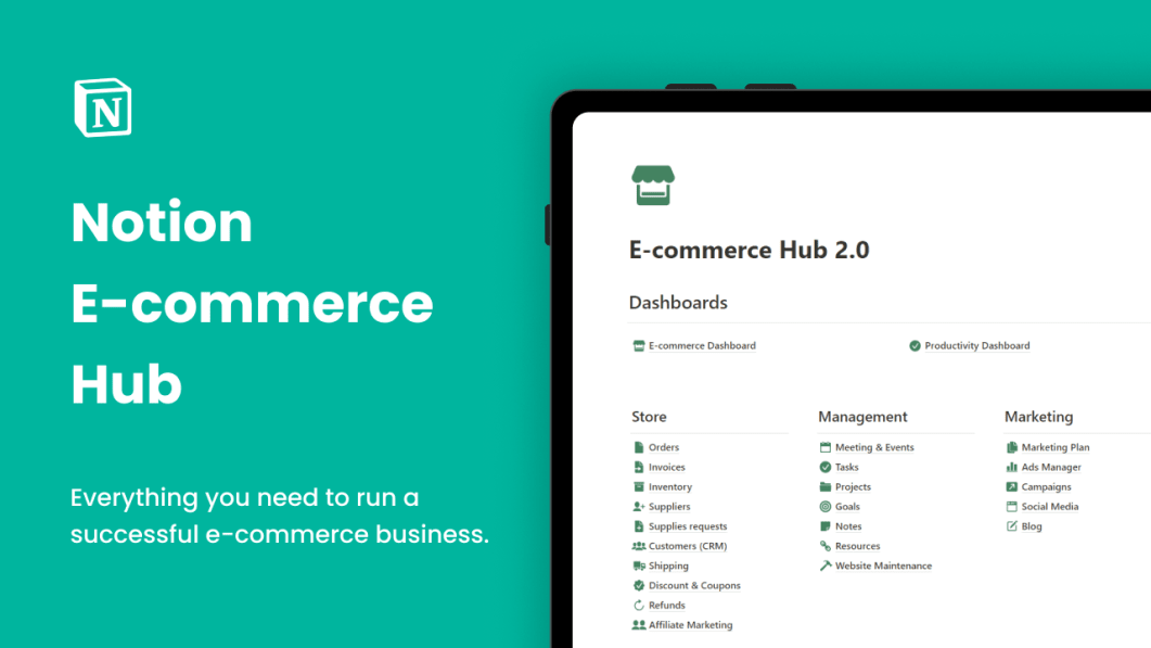 Notion E-commerce Hub